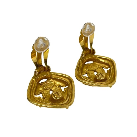 CHANEL Gold Logo Earrings